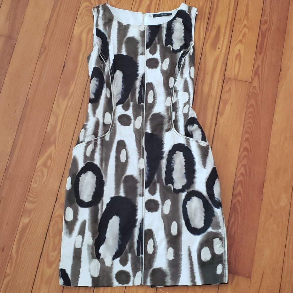 Ellie Tahari Form Fitting Tye Dye Watercolor  sz 2